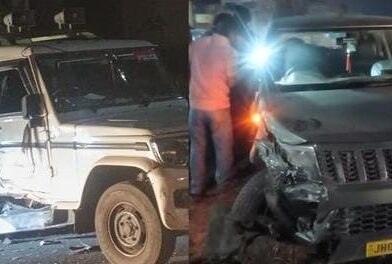 मंत्री की एस्कॉर्ट गाड़ी को बोलेरो ने मारी टक्कर,बाल-बाल बचे पुलिसकर्मी मंत्री की एस्कॉर्ट गाड़ी को बोलेरो ने मारी टक्कर,बाल-बाल बचे पुलिसकर्मी
